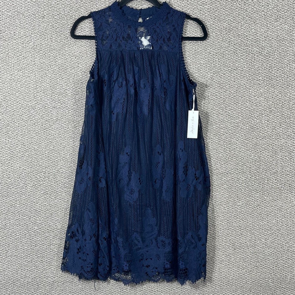 Skylar‎ + Jade Dress Womens Medium Darkest Indigo Lace Halter Sleeveless NEW